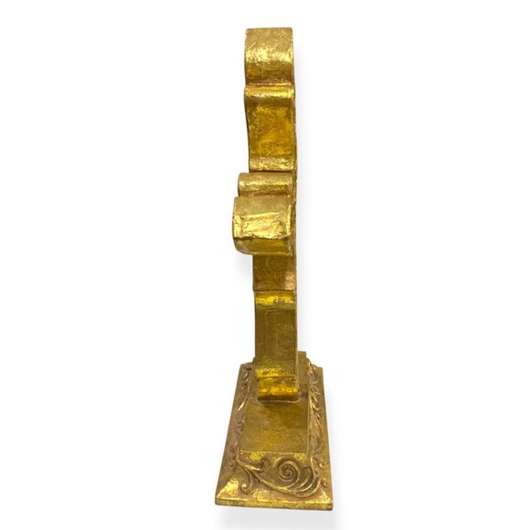 VTG Ornate Gold Heavy Cross Intricate Detailing Religious 12" Tall - Picture 6 of 7